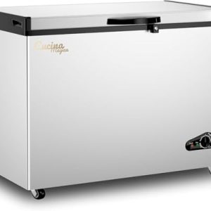 14.2 Chest Freezer Large Deep Freezer with 2 Removable Basket & 6 Level Adjustable Temperature(0.4°F To 50°F), Commercial Chest Freezer with Lock, Top Door Energy Saving for Garage, Silver