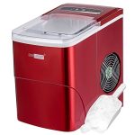 VIVOHOME Electric Portable Compact Countertop Automatic Ice Cube Maker Machine with Self Cleaning Function Visible Window and Hand Scoop Red 26.5lbs/Day