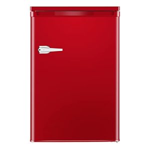 Antarctic Star Mini Upright Freezer -3.0 cu.ft Compact freezer with Removable Shelves and Adjustable Thermostat,Better for Home/Kitchen/Office(Red)