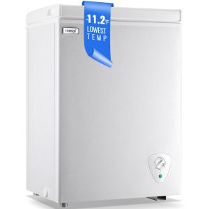 WANAI Chest Freezer Mini Small Deep Freezers Apartment Dorm Freezeing Machine with 7 Temp Control Fast Cooling Portable for Home Office Business Dorm White
