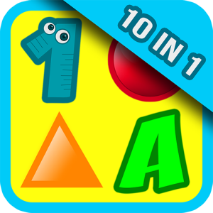 10 Preschool Activities in One App - Fun Educational Kids Games (ABC letters, learn numbers, teach colors, shapes, 123 counting, matching objects and train memory) for Toddlers & Kindergarten Explorers