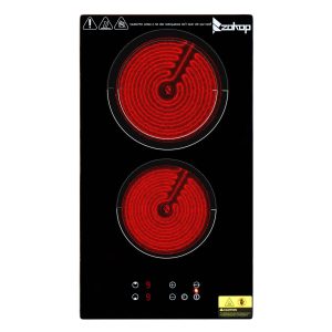Winado 2 Burners Electric Ceramic Cooktop 20 inch, 220-240V Flat Top Stove, Multi-function Elecric Stovetop w/9 Heating Level, Timer & Kid Safety Lock, Sensor Touch Control, Timer Setting, Plug, 3000W