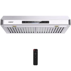 Under Cabinet Range Hood 30 Inch,900 CFM Stainless Steel Kitchen Stove Vent Hood with 4 Speed Exhaust Fan Gesture Sensing/Touch/Remote Control