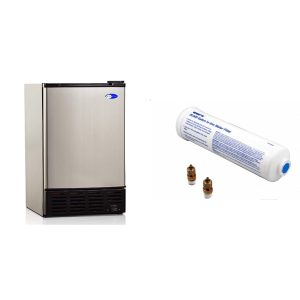 Whynter UIM-155 Stainless Steel Built-in Ice Maker & Watts Inline Water Filter 20,000 Gallon Capacity- Inline Filter for Refrigerator, Ice Maker, Under Sink