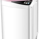 Waterjoy Portable Washing Machines, 7.7 lbs Load Capacity Portable Washer and Dryer Combo with Built-in Barrel Light & LED Display for Household and Apartment (Pink)