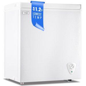 WANAI Chest Freezer Large Compact Deep Freezers Fast Freezing Freezers for Home Office Dorm, Apartment Size Freezr with Removable Basket, Wheels & Adjustable Feet, 7 Temp from -12℉ to 50℉, White