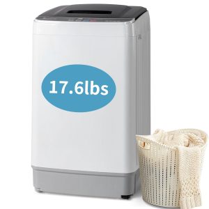 Winado Full Automatic Washing Machine, 17.6Lbs Top Load Portable Washer with Drain Pump, 10 Wash Programs 8 Water Level Washing and Dryer Combo, 2 in 1 Washer and Dryer for Apartments, RV, Camping