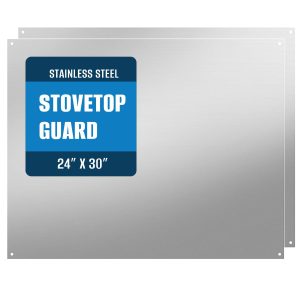2-Pack 24" By 30" Stainless Steel Stove Backsplash, Reversible Ultra Flat Splatter Guard Range Hood Backsplash, Easy Clean Wall Shield Metal Panel