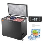 VEVOR Chest Freezer, 7 Cu.ft / 198 L Compact Deep Freezer, Free Standing Top Open Door Compact Freezers with 2 Removable Baskets & Adjustable Thermostat, Energy Saving & Low Noise, Black