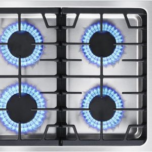 AAOBOSI 30 inch Gas Cooktop, Gas Stove Top with 46,000 BTUs 4 Burners NG/LPG Convertible,Propane Cooktops with Stove Top Covers, Cast Iron Grates, Ideal Gas Stoves for RV, Kitchen, Home