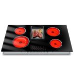 30 Inch Electric Cooktop 5 Burner, Nefaracy Built-in Electric Stove, 8400W Ceramic Cooktop with Touch Control, Timer, 9 Power Level, Safety Lock & Pause 220V(No Plug)
