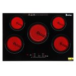 Winado 5 Burners Electric Ceramic Cooktop 30 inch, 220-240V Flat Top Stove, Multi-function Elecric Stove Top w/9 Heating Level, Kid Safety Lock, Sensor Touch Control, Timer Setting 7600W, No Plug