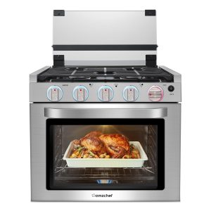 AMZCHEF 21 Inch RV Gas Range Stove 12V. Gas Range Oven for RV Use with 3 Burners, 1.77 Cu.Ft. Capacity Gas Oven, 28,100BTU, Open Flame Configuration, Knob work indicator, Heavy Duty Cast Iron Grates