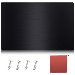 Yaocom Stainless Steel Backsplash Range Hood Stove Backsplash Back Stainless Steel Sheet for Kitchen Wall Splatter Metal Wall Panels with Screws and Hanging Towel(Black,30×36 Inch)