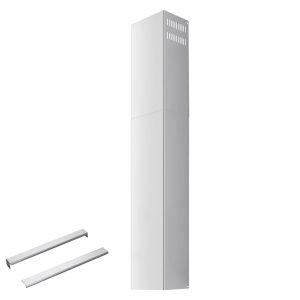 Wall Mount Range Hood Adjustable Stainless Steel Extension Duct 203MM Width Exhaust Pipe Cover with Mounting Brackets