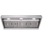 Akicon Range Hood Insert 48 Inch, 1200 CFM Built-in Kitchen Hood with 4 Speeds, Ultra-Quiet Stainless Steel Ducted Vent Hood Insert with Dimmable LED Lights and Dishwasher Safe Filters (Warm White)