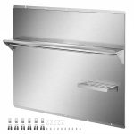 Wall cover with shelf for range hood, stainless steel rear baffle for range hood, silver splash guard, stainless steel rear baffle with storage shelf and hanger (36 * 29.5)
