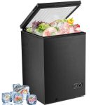 Antarctic Star 3.5 Cu.ft Chest Freezer 6.8℉to -4℉with Removable Basket Free Standing Top open Door Compact Freezer with Adjustable Temperature Defrost Water Drain/Power Saving Black