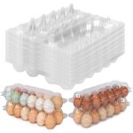 40 Packs Plastic Egg Carton,Egg Cartons 2 * 6Grids，Egg Cartons Cheap Bulk，Perfect forfor 12 Eggs, Refrigerator Chicken Farm Markets，Large