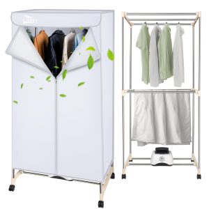 Uten Clothes Dryer Machine, Laundry Drying Wardrobe with Timer, Electric Clothes Drying Rack and Dryer for Apartments, Home