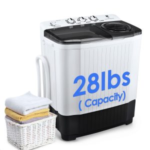 Anypro Portable Clothes Washing Machine, Twin Tub 28 Lbs Capacity Laundry Washer and Dryer Combo 2 In 1 Washer (18 Lbs) & Spinner (10 Lbs) for Apartments, Dorms, RV, Camping
