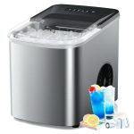 38lbs/Day Countertop Ice Maker Machine, Fast Making 9 Ice Cubes in 3.5 Mins, Self-Cleaning Portable Ice Maker with 2 Bullet Sizes, Quiet Operation for Home Kitchen, Camping, RV, and Parties