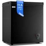 WANAI Chest Freezer Small Deep Freezer with Large Capacity Fast Freezing Freezers for Home Office Dorm with One Removable Basket, Wheels & Adjustable Feet, 7 Temp Control from -12℉ to 50℉, Black
