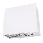 Akicon Stainless Steel Range Hood, Modern Box Kitchen Hood with Powerful Vent Motor, Wall Mount, 36”W*30”H*14”D, Signal White (AK-HS36H-SW)