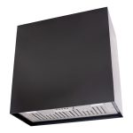 Akicon Stainless Steel Range Hood, Modern Box Kitchen Hood with Powerful Vent Motor, Wall Mount, 30”W*30”H*14D, Jet Black (AK-HS30H-JB)