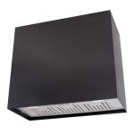 Akicon Stainless Steel Range Hood, Modern Box Kitchen Hood with Powerful Vent Motor, Wall Mount, 36”W*30”H*14”D, Jet Black (AK-HS36H-JB)