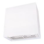 Akicon Stainless Steel Range Hood, Modern Box Kitchen Hood with Powerful Vent Motor, Wall Mount, 30”W*30”H*14D, Signal White (AK-HS30H-SW)