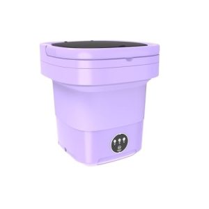 15L Portable Washing Machine, Mini Foldable Washer with Drain Basket Washer, 2 in 1 Intelligent Laundry Machine for Baby Clothes, Underwear Purple