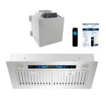 Awoco 30" Ceiling Insert Mount Split Quiet Range Hood with Voice, Gesture, Touch, Remote Controls, 1000 CFM Kitchen Hood with 4-Speed Exhaust Fan, Stainless Steel Stove Hood with 8" Blower, LED Lights