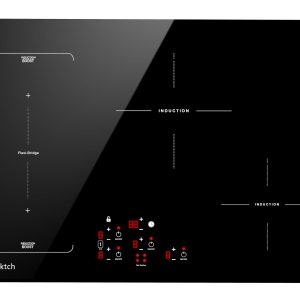 30 Inch Induction Cooktop - 4 Burner Built-In Electric Stove with Bridge-SYNC, Booster, Timer & Child Lock | 9000W 220-240V Hardwired, Black Glass Top, ETL Certificated