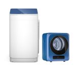 Zynkez 18Lbs Washer and 10Lbs Dryer Combo, Full Automatic Portable Laundry Set with 7 Wash Programs, 5 Dry Modes, Stainless Steel Tub, Compact for Apartments, Dorms, RVs (Blue + White)