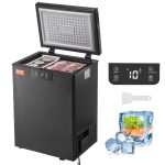 VEVOR Chest Freezer, 2.22 Cu.ft / 63 L Compact Deep Freezer, Free Standing Top Open Door Chest Freezers with 2 Removable Baskets & Adjustable Thermostat, Energy Saving & Low Noise, Black