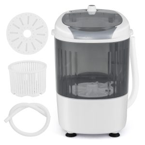 ARLIME Mini Washer and Dryer Combo, 5.5 Lbs Mini Laundry Washer, Semi-automatic Washing Machine with Drain Hose & Spin Tub, Small Washing Machine for Drom RV Apartment (Grey)