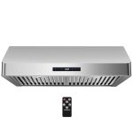 Under Cabinet Range Hood 30 inch, Kitchen Hood 900 CFM Stainless Steel with Touch & Remote Control, 3-Speed Fan, Time Setting, Dishwasher Safe Baffle Filters, Range Hoods Ductless Convertible Duct