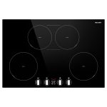 30 inch Induction Cooktop Built-in Electric Induction Stovetop 4 Burners,Boost/Bridge Mode/10 Power Levels/Timer/Safety Lock/Knob Control,7800W