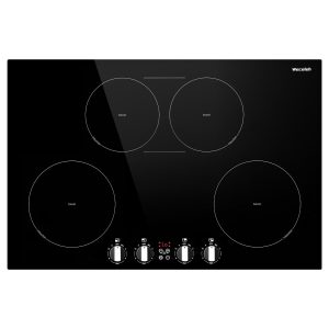 30 inch Induction Cooktop Built-in Electric Induction Stovetop 4 Burners,Boost/Bridge Mode/10 Power Levels/Timer/Safety Lock/Knob Control,7800W