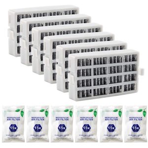 W10311524 AIR1 Refrigerator Air Filter Cartridge Replacement for Whirlpool Kenmore Refrigerator Compatible with Fresh Flow Refrigerator Air Filter, White, 6 Pack by Funmit