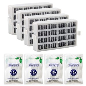W10311524 AIR1 Refrigerator Air Filter Cartridge Replacement for Whirlpool Kenmore Refrigerator Compatible with Fresh Flow Refrigerator Air Filter, White, 4 Pack by Funmit