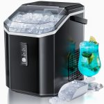 Xbeauty Nugget Ice Maker Countertop Up to 35lbs of Ice a Day with Self-Cleaning,Stainless Steel,Removable Ice Basket&Scoop for Home/Kitchen/Office/Party,with Handle