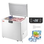 VEVOR Chest Freezer, 5.4 Cu.ft / 153 L Compact Deep Freezer, Free Standing Top Open Door Compact Freezers with 2 Removable Baskets & Adjustable Thermostat, Energy Saving & Low Noise, White