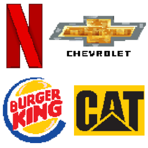 American Logo Pixel Art Coloring Book - Brands Color By Number Drawing Pages