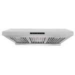 Vesta Arlington 850cfm Powerful 30''Under Cabinet Stainless Steel,With Twin Turbo Motors, Contemporary Design, Delay Shutoff 3 Speed Touch Screen, 6'' Top Round Vent, Long LED, and Long Oil Collector