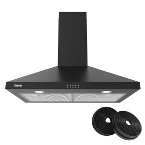 30 inch Black Range Hood with Anti-fingerprint Design 450 CFM Vent Hood for Kitchen with Push Button Control 3 Speed Exhaust Fan Ducted and Ductless Convertible CIARRA CAB75206P-003