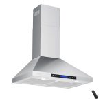 AROAN Wall Mount Range Hood with Ducted/Ductless Convertible Duct, 36 Inch 780CFM Stainless Steel Vent Hood, 4Speed Touch Panel with 2pcs Adjustable LED Lights (PA02-36)