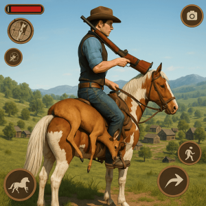 Wild Westland Survival Cowboy Games Horse Riding 2025: Wild West Cowboy Gunfighter & Shooter Games 3D