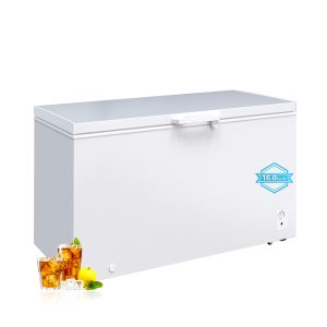 16.0 Cu Ft Deep Freezer with 8 Level Adjustable Temperature(-12°F to 10.2°F), Large Chest Freezer with 2 Removable Basket & Lock, Commercial Chest Freezer Top Door Energy Saving for Garage, White